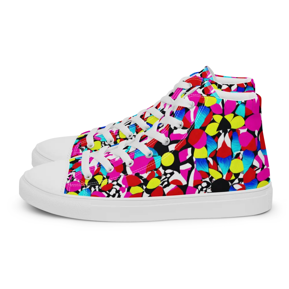 Chromatic Riot on Men's High Top Canvas Shoes — Left
