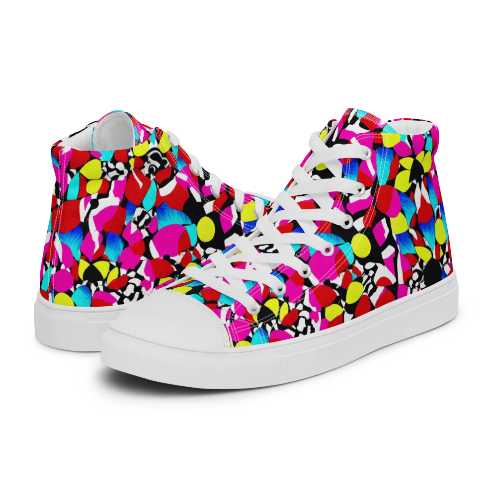 Chromatic Riot on Men's High Top Canvas Shoes — Left