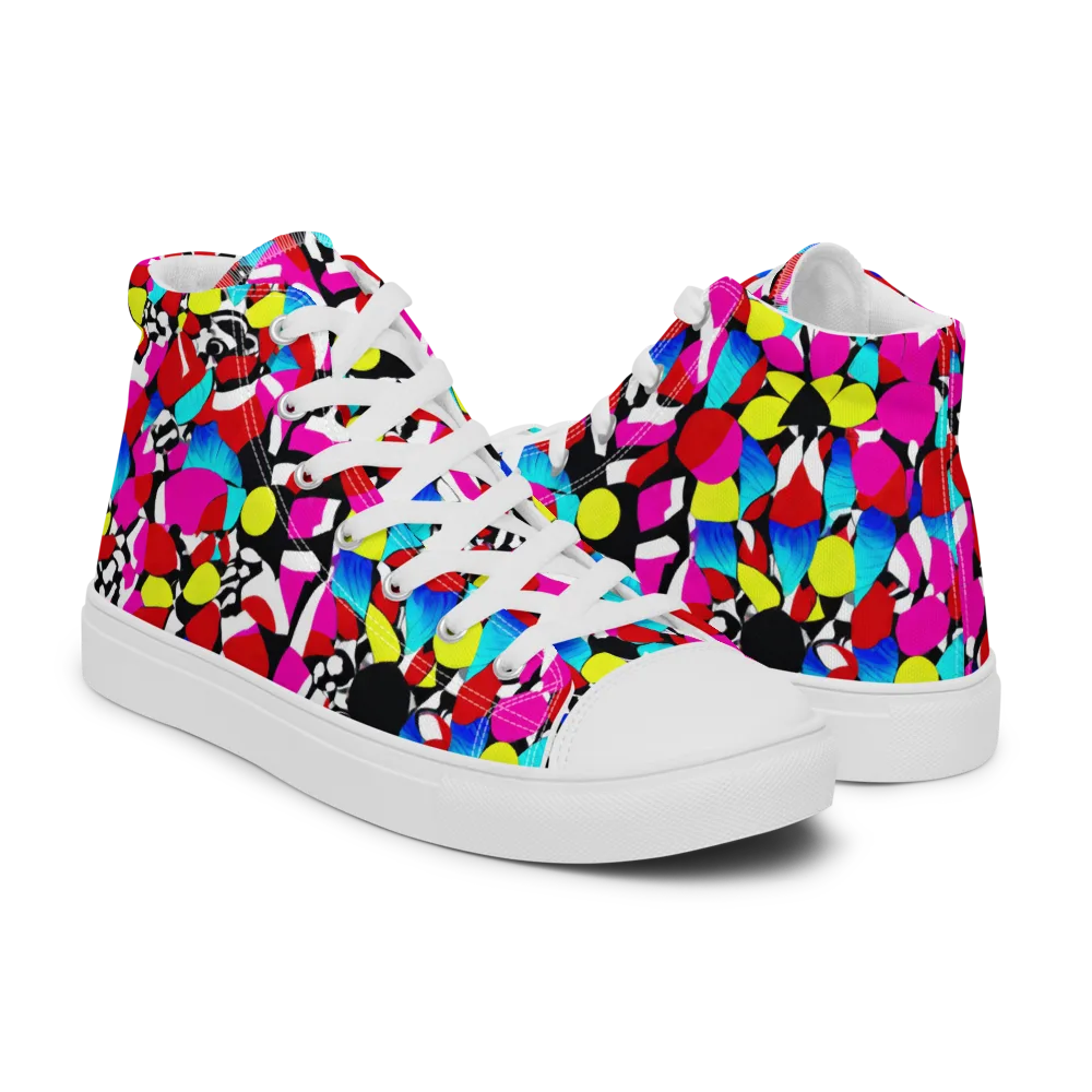 Chromatic Riot on Men's High Top Canvas Shoes — Right