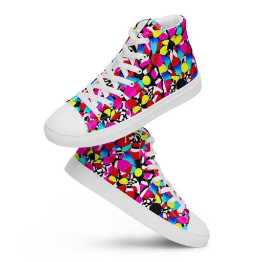 Chromatic Riot on a Men's High Top Canvas Shoes