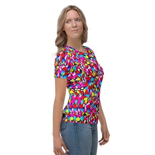 Chromatic Riot on a Women's Crew Neck T-Shirt