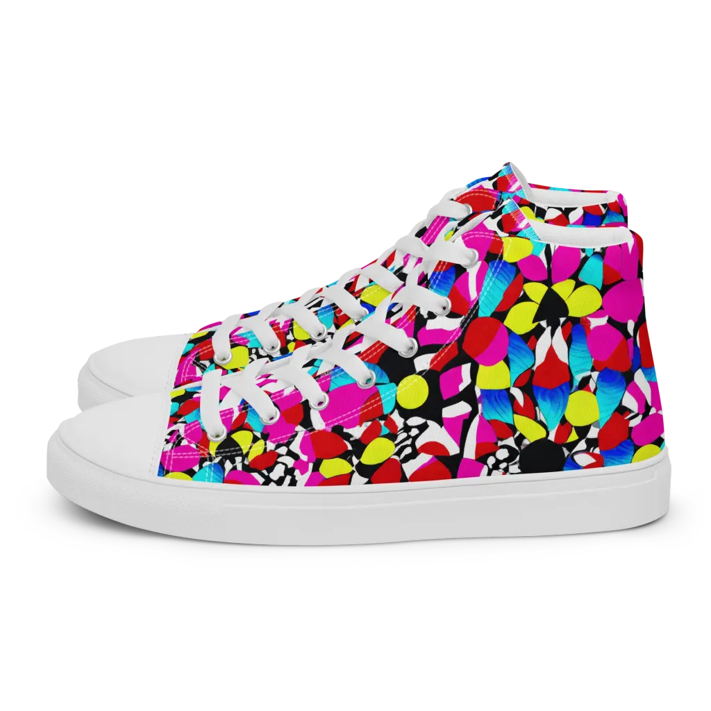 Chromatic Riot on Women's High Top Canvas Shoes — Left