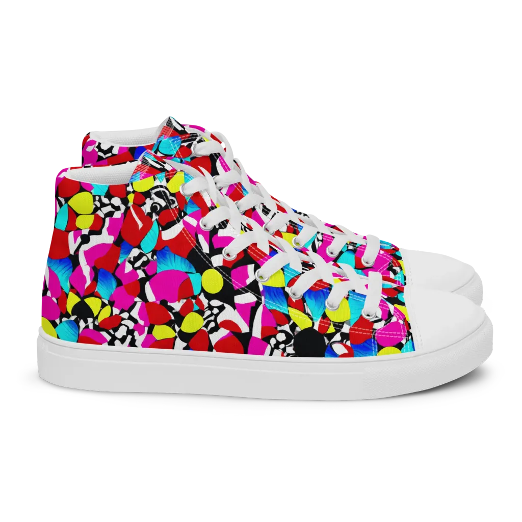 Chromatic Riot on Women's High Top Canvas Shoes — Right