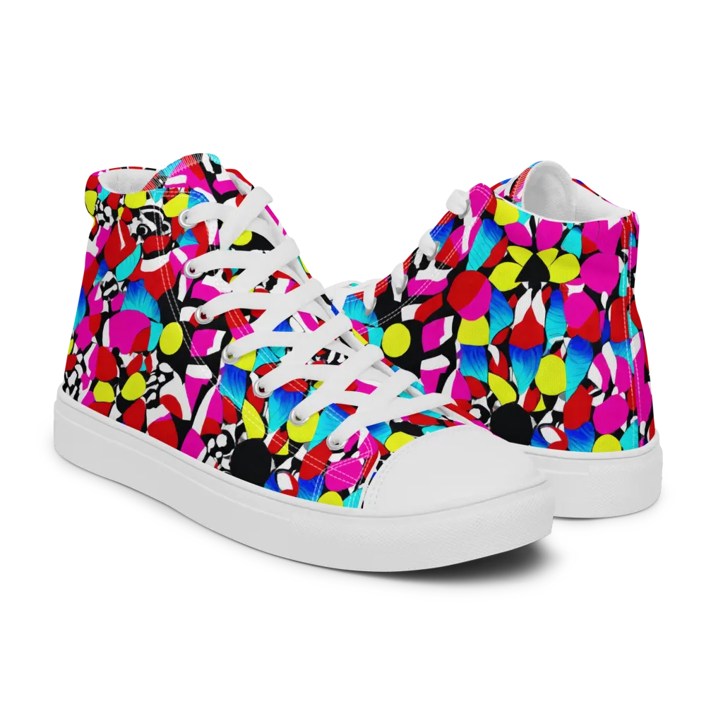 Chromatic Riot on Women's High Top Canvas Shoes — Right