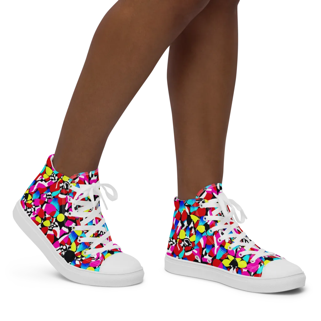 Chromatic Riot on Women's High Top Canvas Shoes — Right