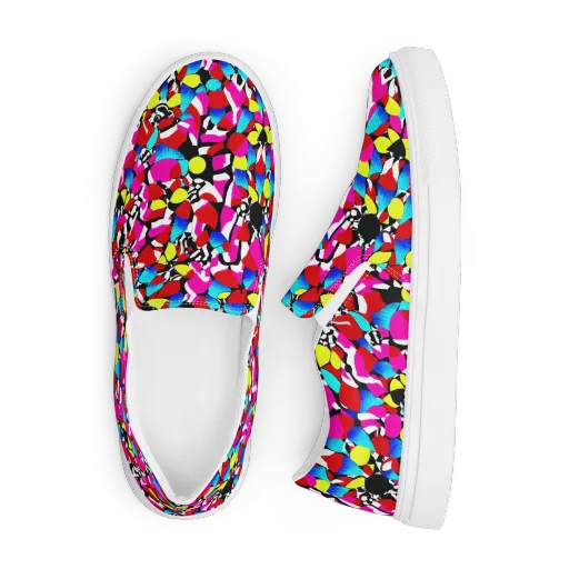 Chromatic Riot on a Men's Slip-On Canvas Shoes
