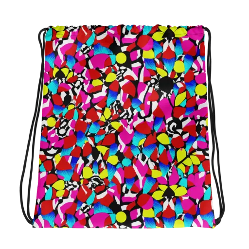 Chromatic Riot on a Drawstring Bag