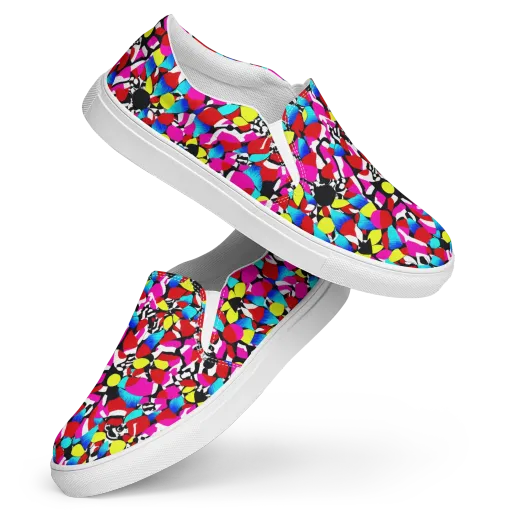 Chromatic Riot on a Women's Slip-On Canvas Shoes