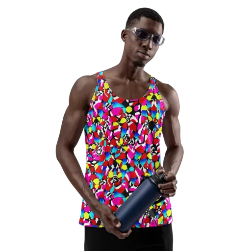 Chromatic Riot on a Men's Tank Top