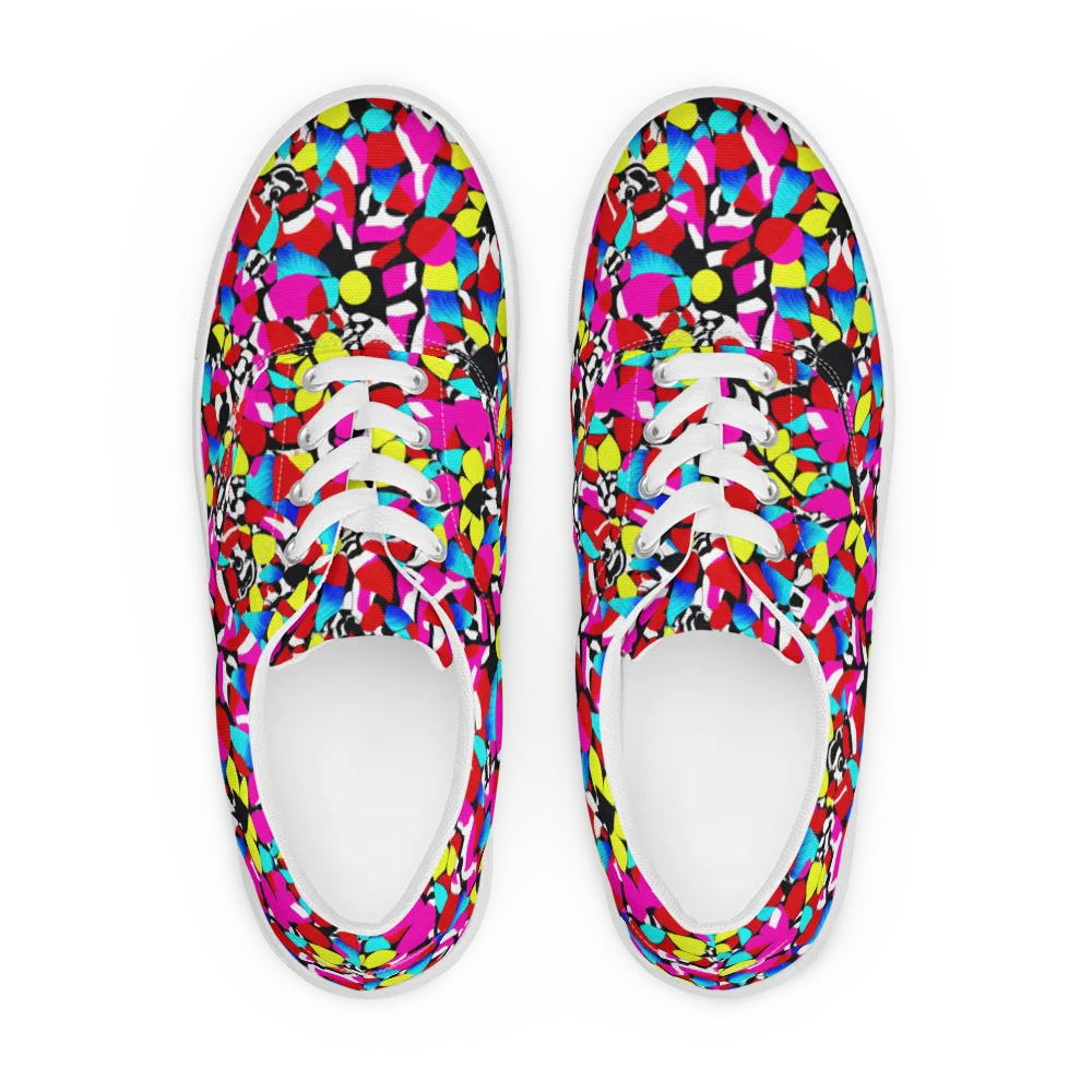 Chromatic Riot on Men's Lace-Up Canvas Shoes — Front