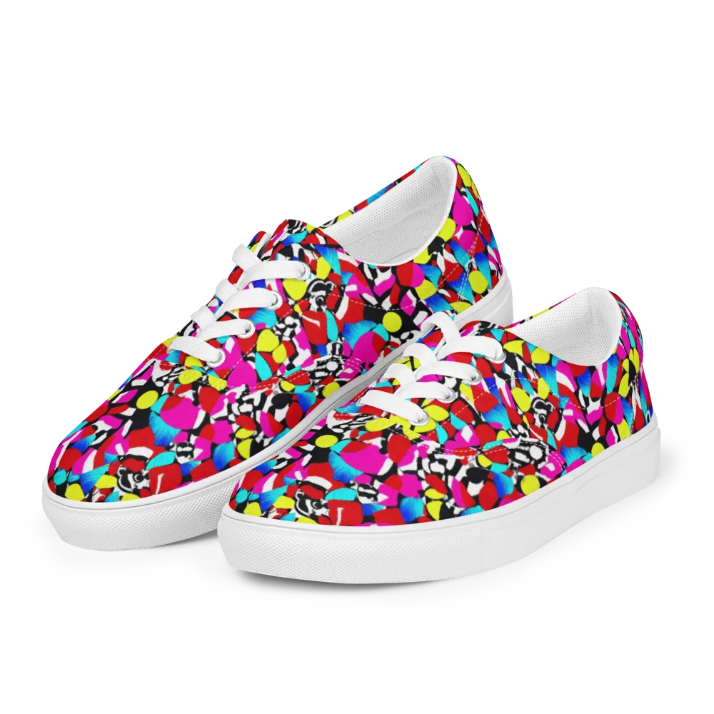 Chromatic Riot on Men's Lace-Up Canvas Shoes — Left Front