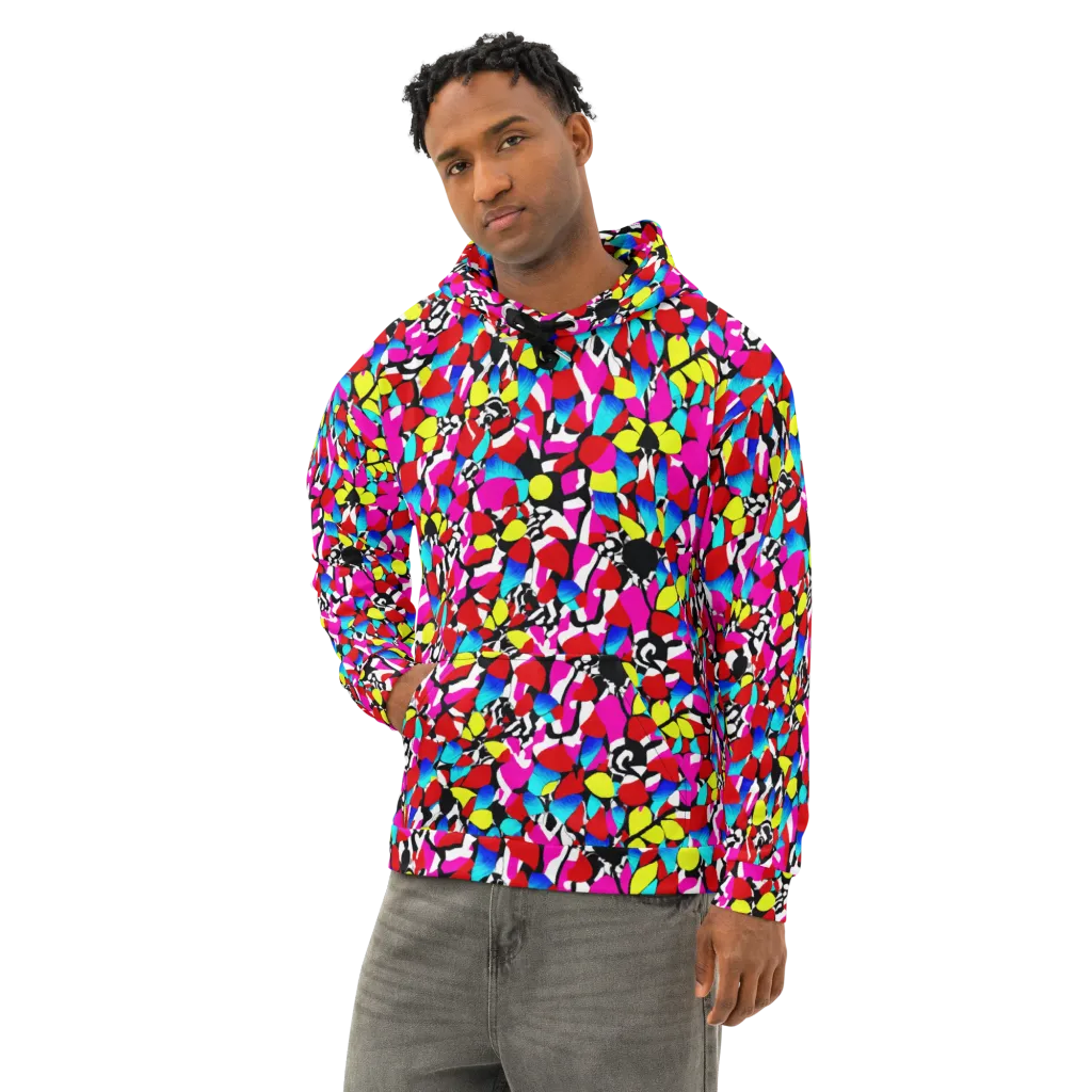 Chromatic Riot on Cotton Hoodie — Left Front
