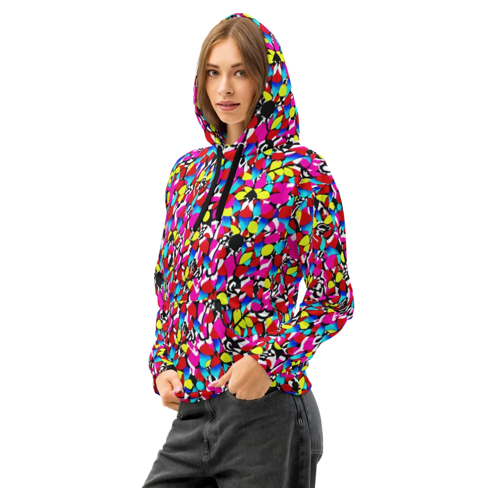 Chromatic Riot on Cotton Hoodie — Left Front