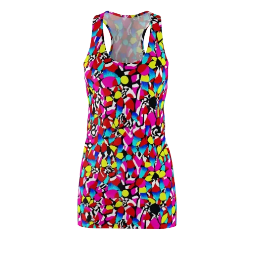 Chromatic Riot on a Racerback Dress