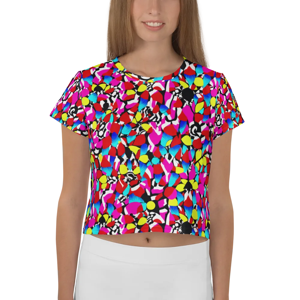 Chromatic Riot on Crop Tee — Front
