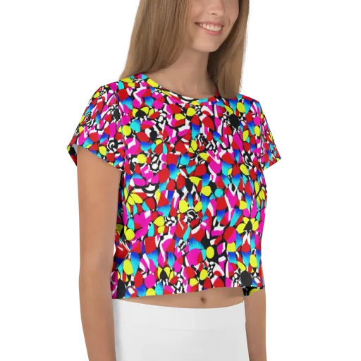 Chromatic Riot on a Crop Tee