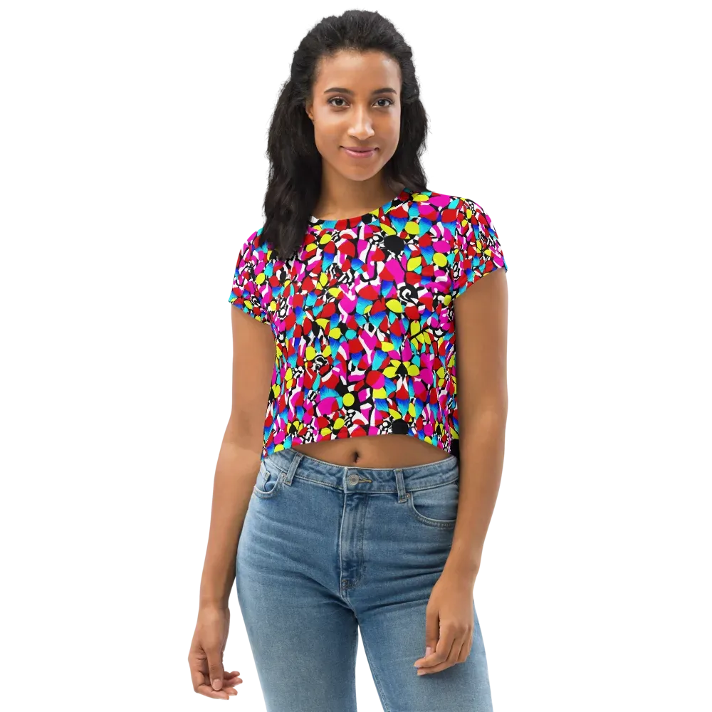 Chromatic Riot on Crop Tee — Front