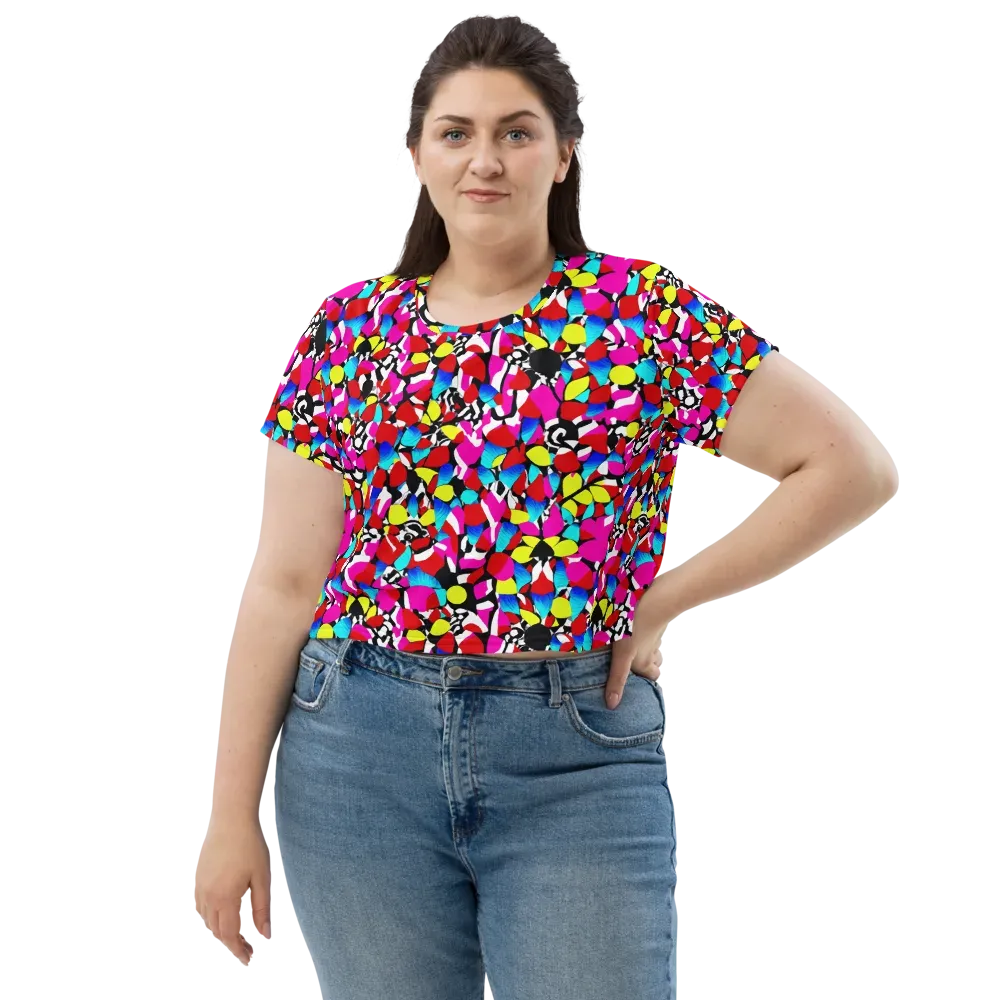 Chromatic Riot on Crop Tee — Front