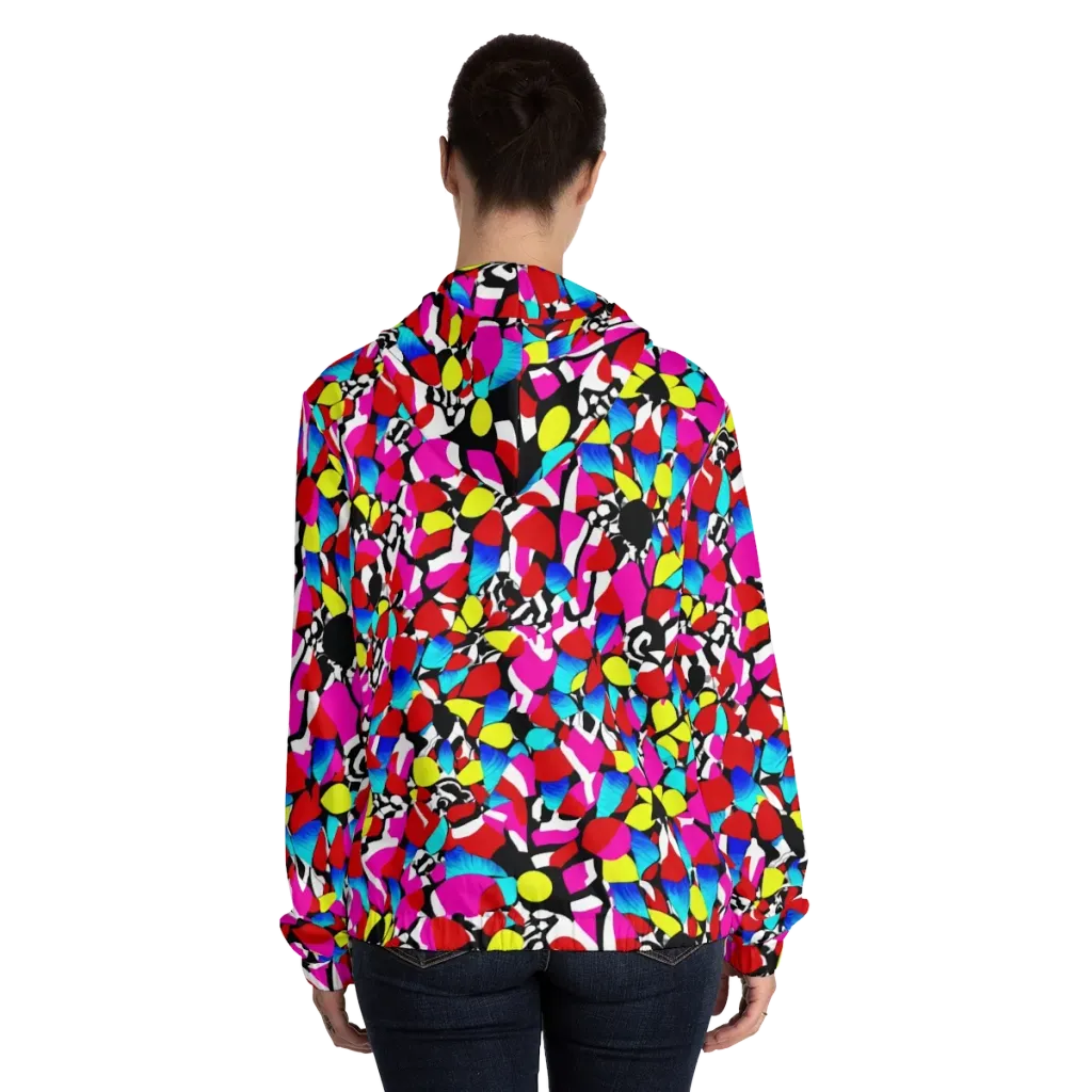 Chromatic Riot on Women's Full-Zip Hoodie — Back On Person