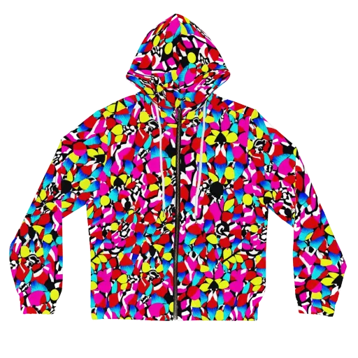 Chromatic Riot on a Women's Full-Zip Hoodie