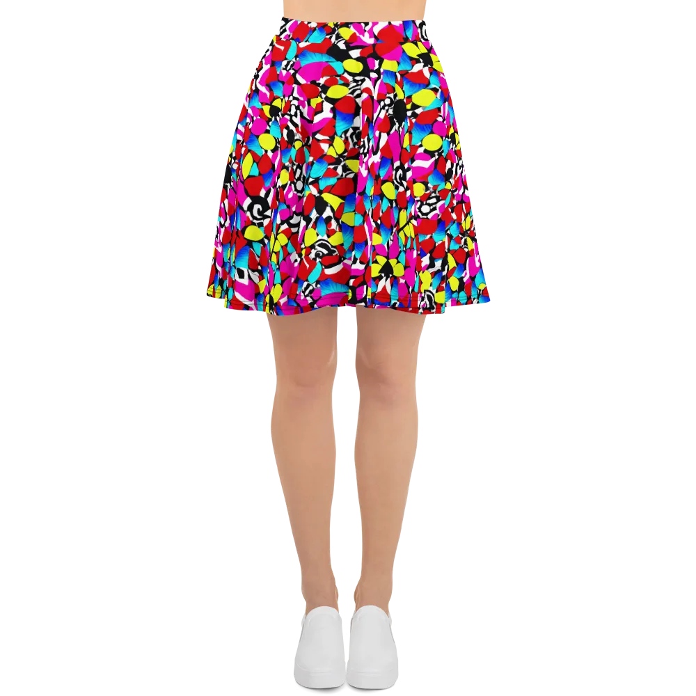 Chromatic Riot on Skater Skirt — Front