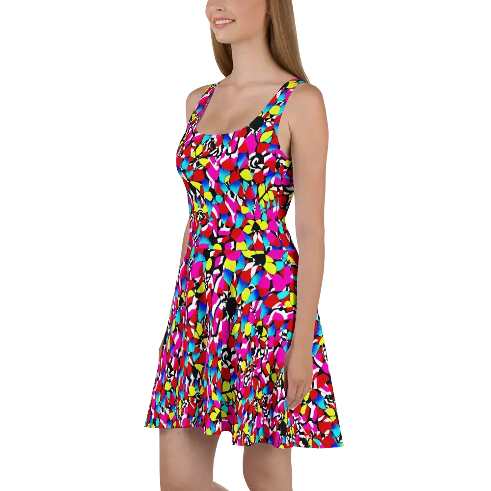 Chromatic Riot on Skater Dress — Left