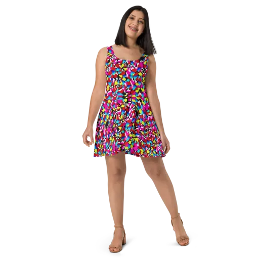 Chromatic Riot on a Skater Dress