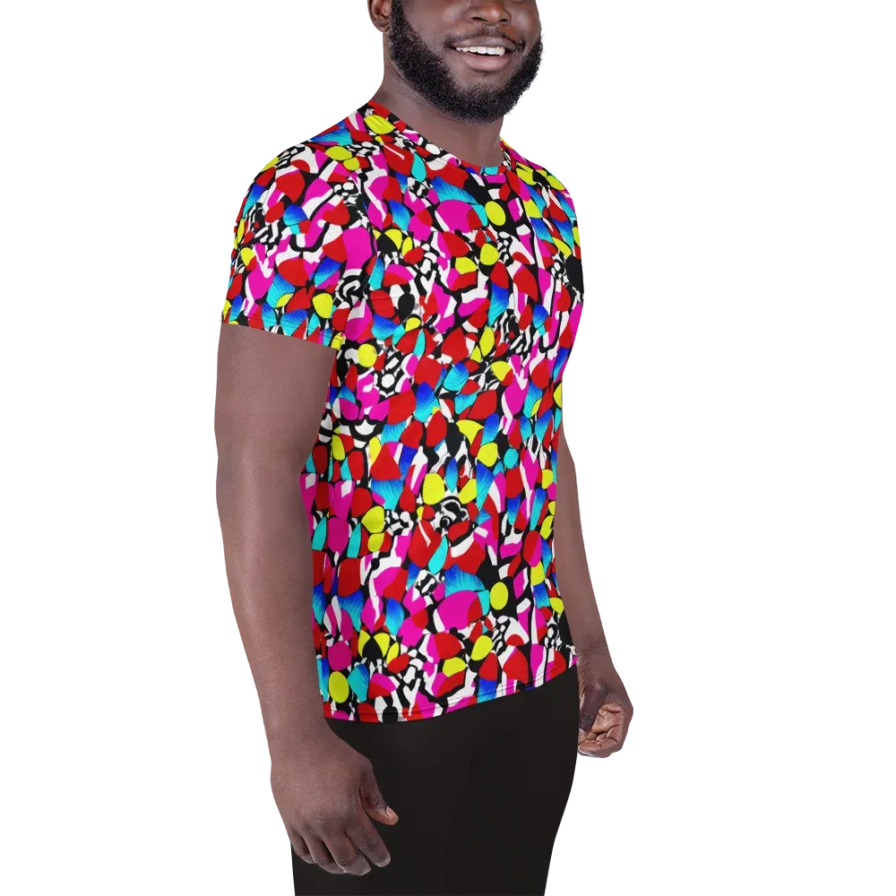 Chromatic Riot on Men's Athletic T-Shirt — Right