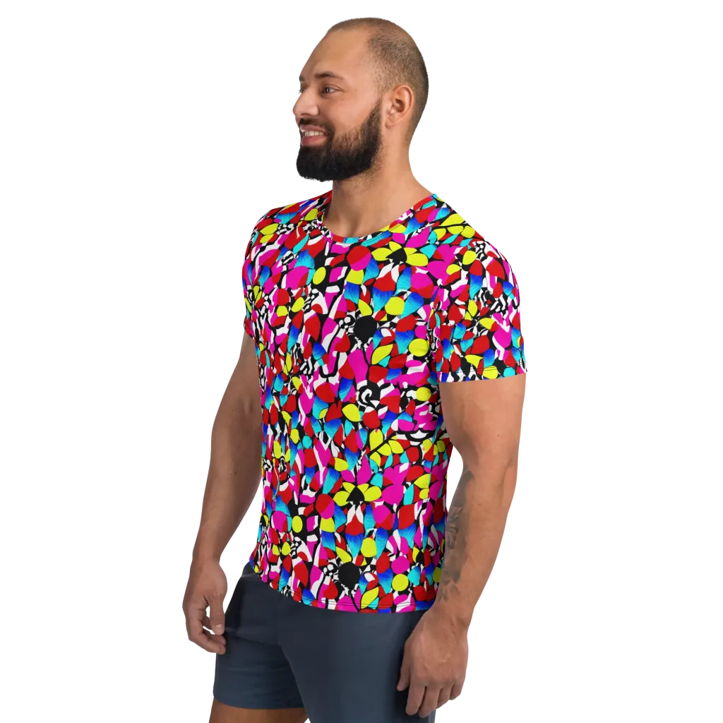 Chromatic Riot on Men's Athletic T-Shirt — Left