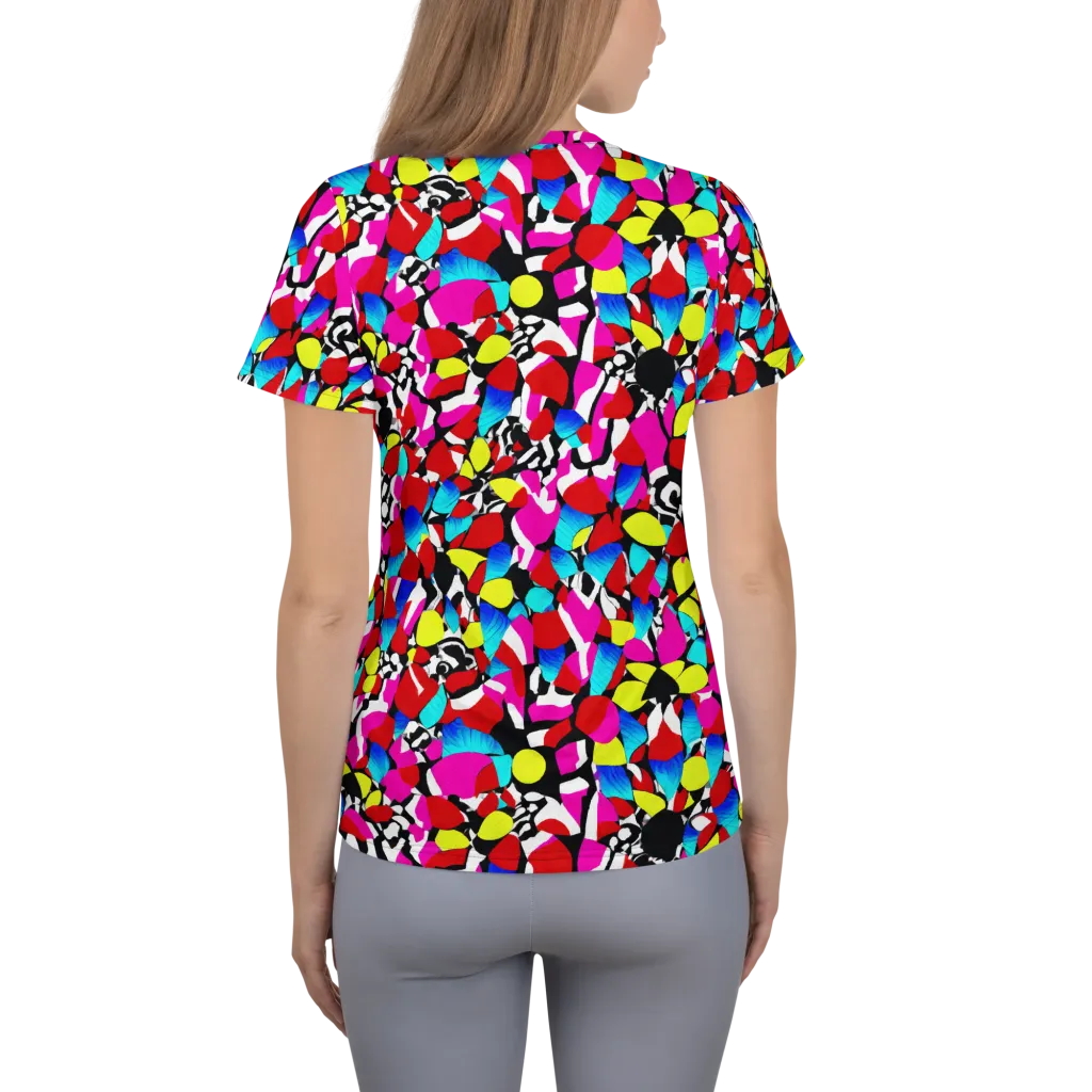 Chromatic Riot on Women's Athletic T-Shirt — Back