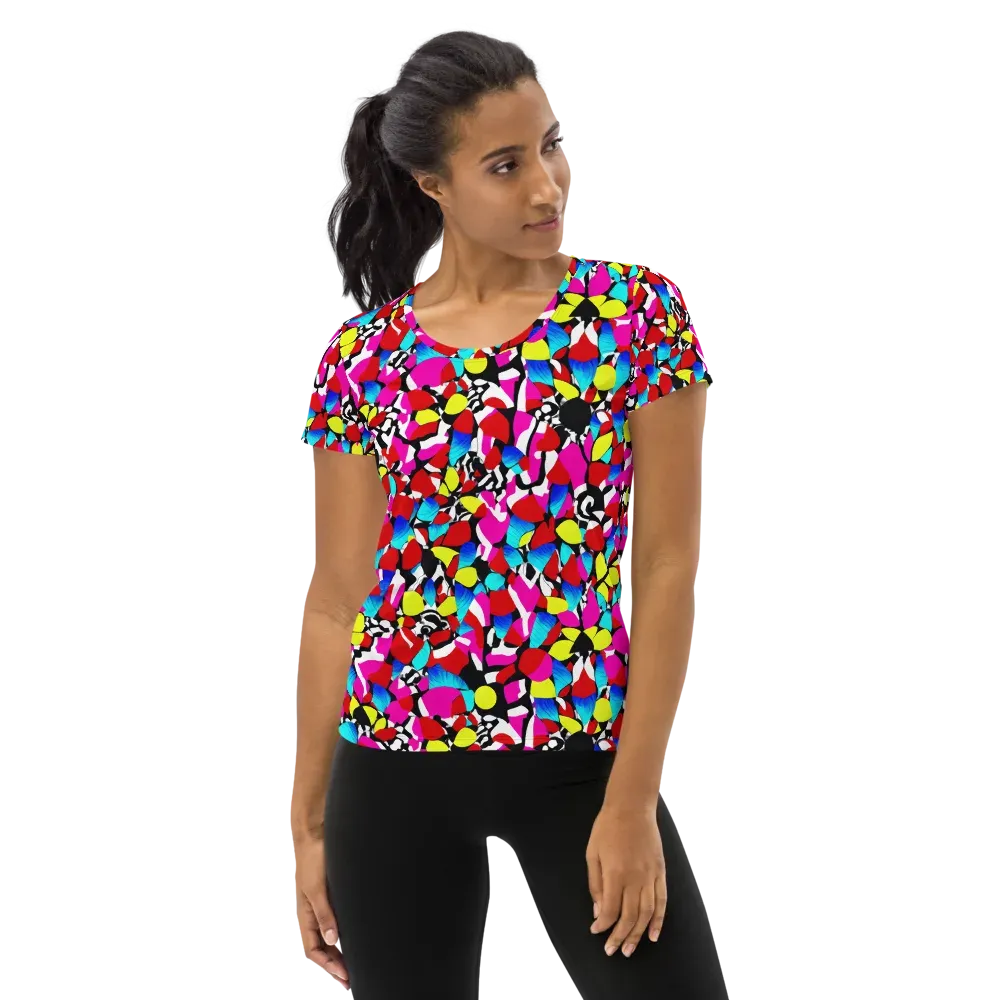 Chromatic Riot on Women's Athletic T-Shirt — Front