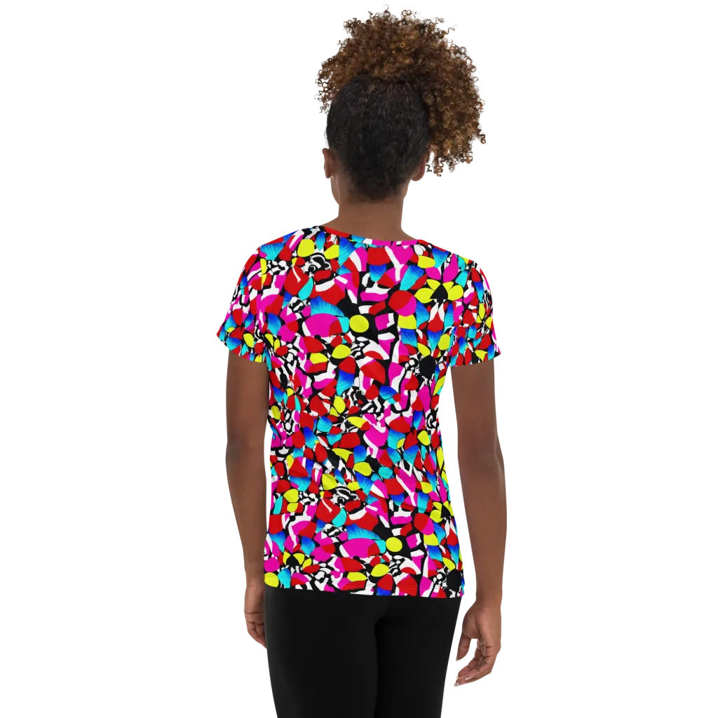 Chromatic Riot on Women's Athletic T-Shirt — Back