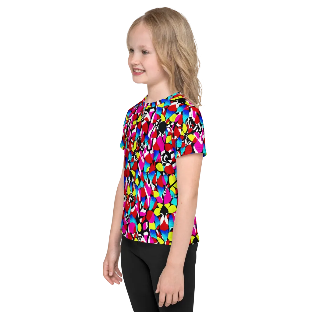 Chromatic Riot on Kids Crew Neck T-Shirt — Left