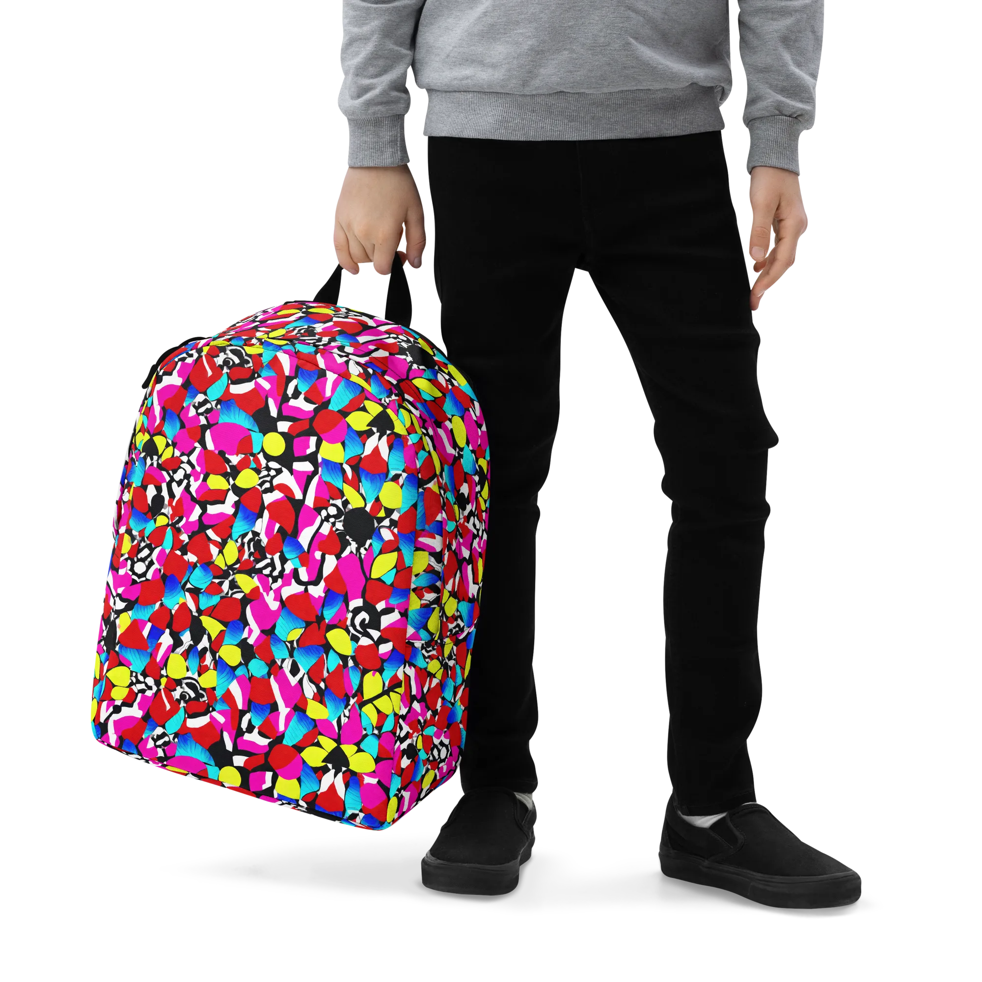 Chromatic Riot on Minimalist Backpack — Zoomed-in