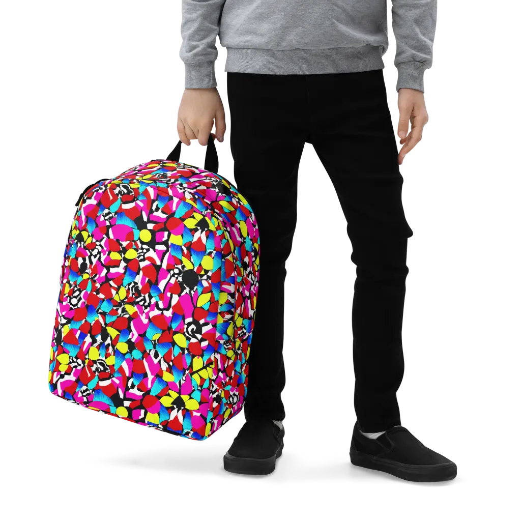 Chromatic Riot on Minimalist Backpack — Zoomed-in