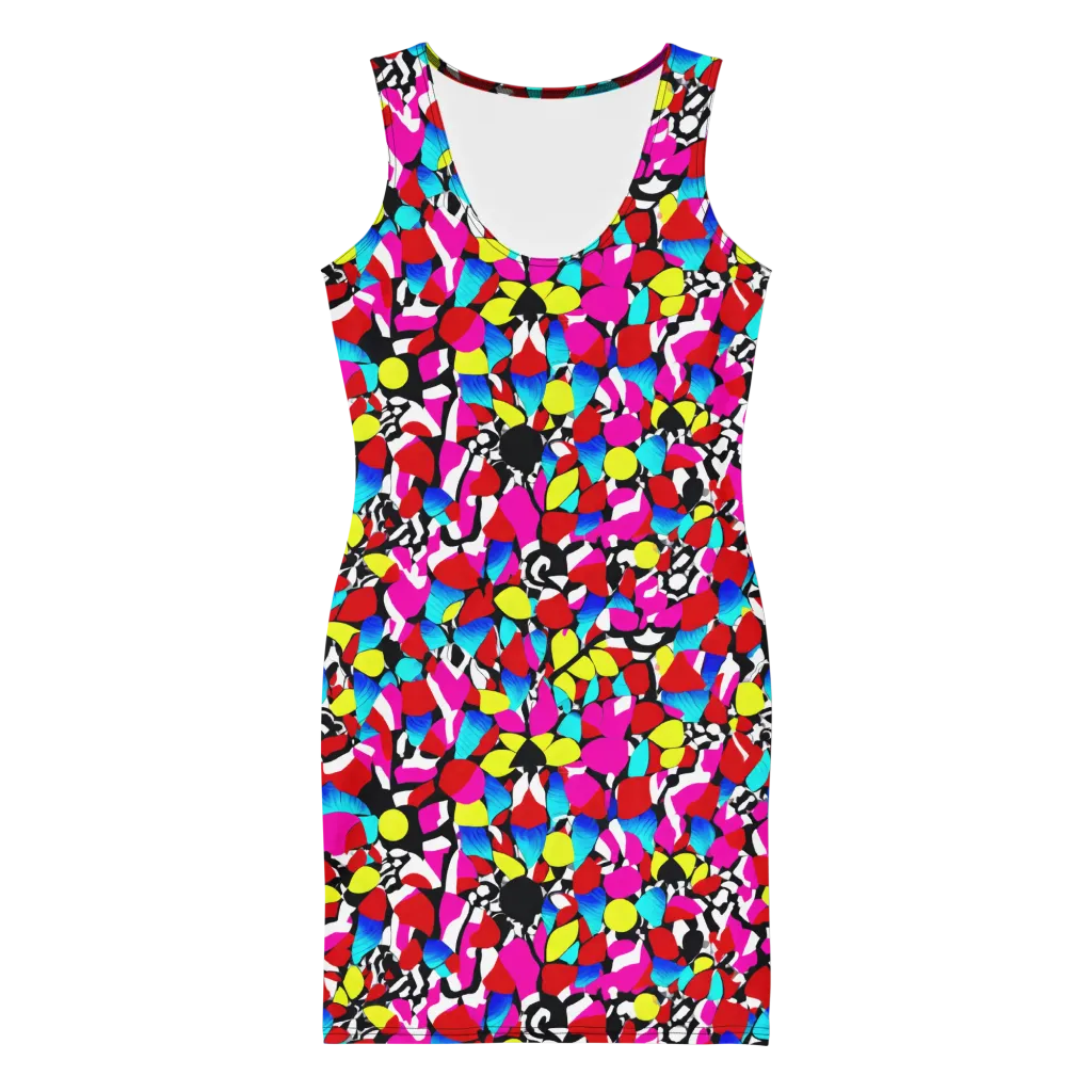 Chromatic Riot on Bodycon Dress — Front