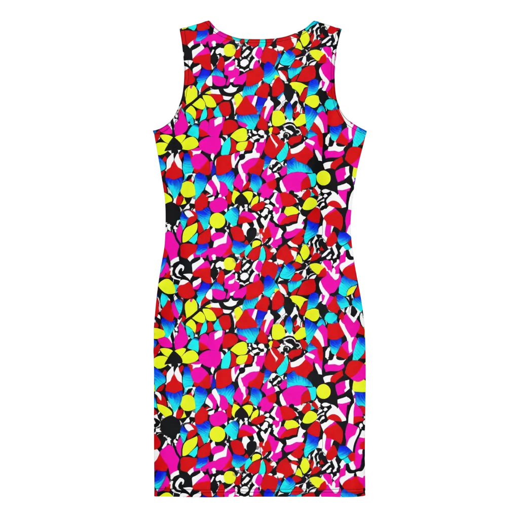 Chromatic Riot on Bodycon Dress — Back