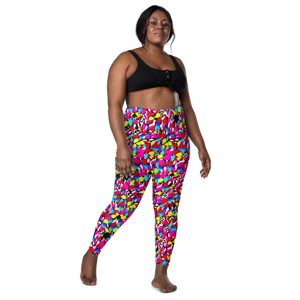 Chromatic Riot on Leggings with Pockets — Front