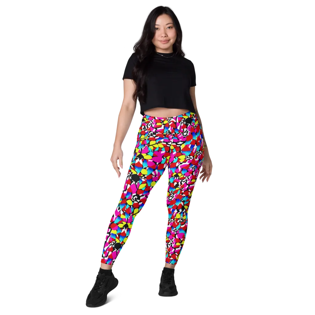 Chromatic Riot on Leggings with Pockets — Front