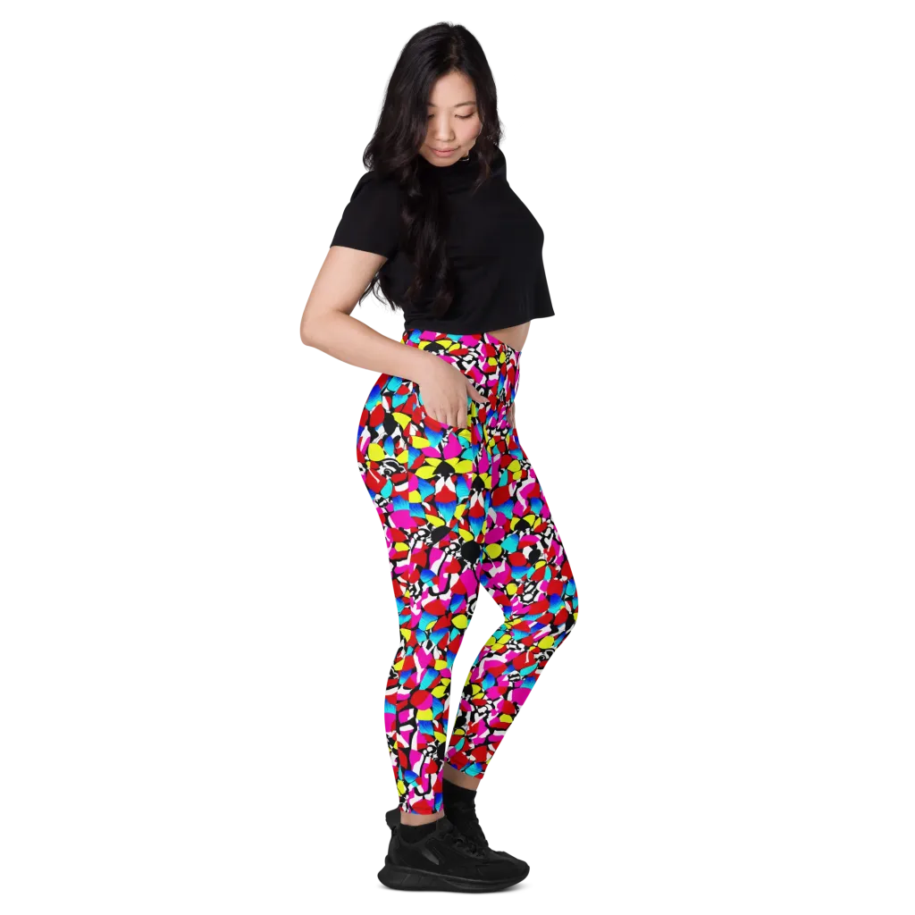 Chromatic Riot on Leggings with Pockets — Right