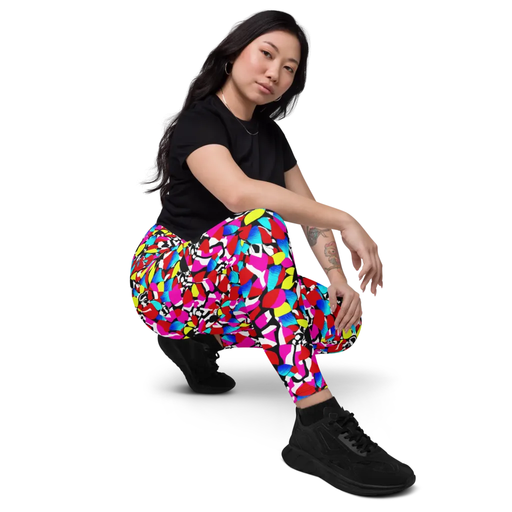 Chromatic Riot on Leggings with Pockets — Right Front