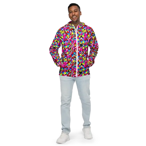 Chromatic Riot on a Men's Windbreaker