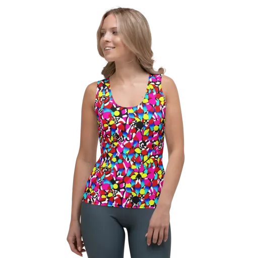 Chromatic Riot on a Women's Tank Top