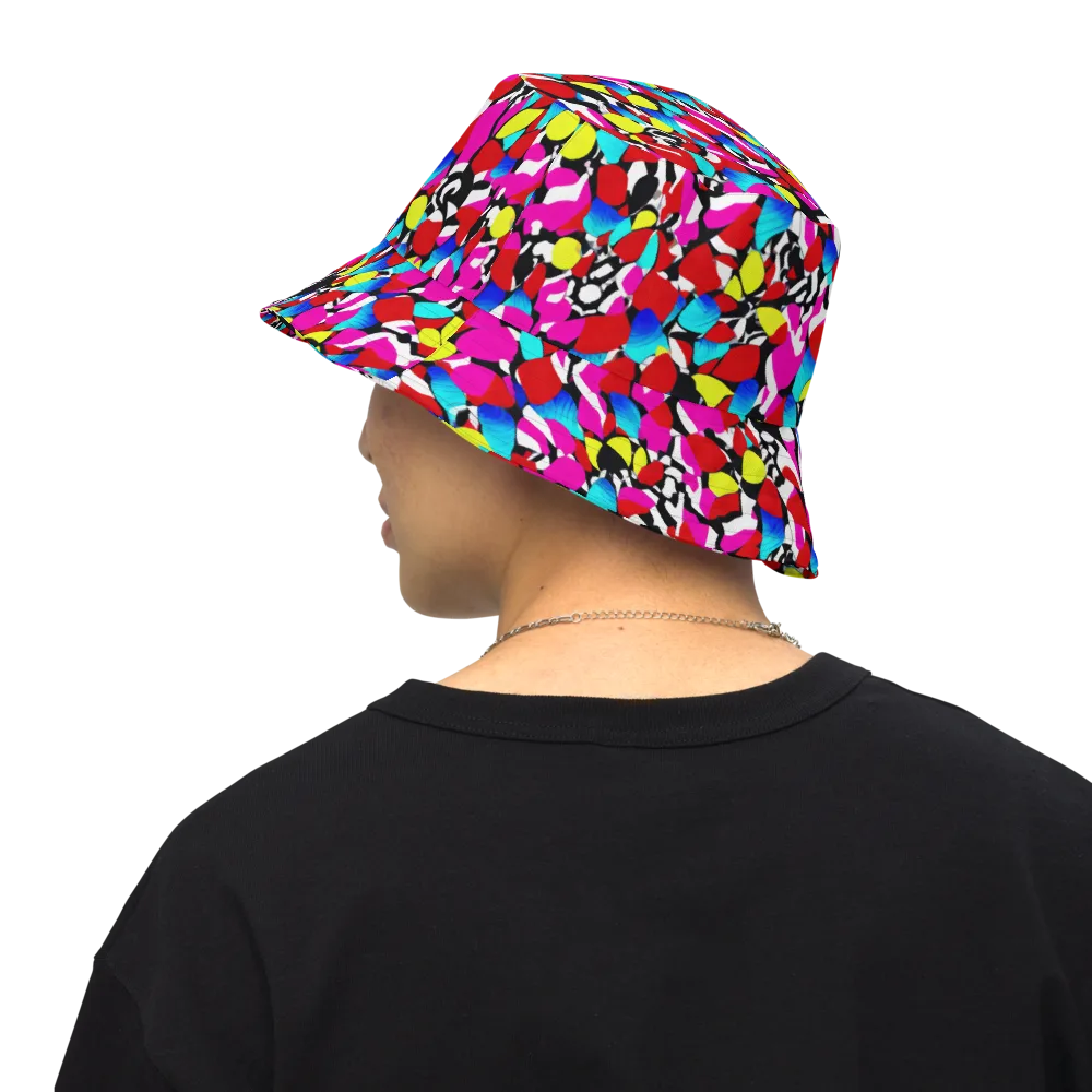 Chromatic Riot on Reversible Bucket Hat — Back Inside