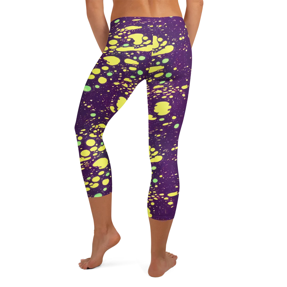 Electric Splatter on Capri Leggings — Back