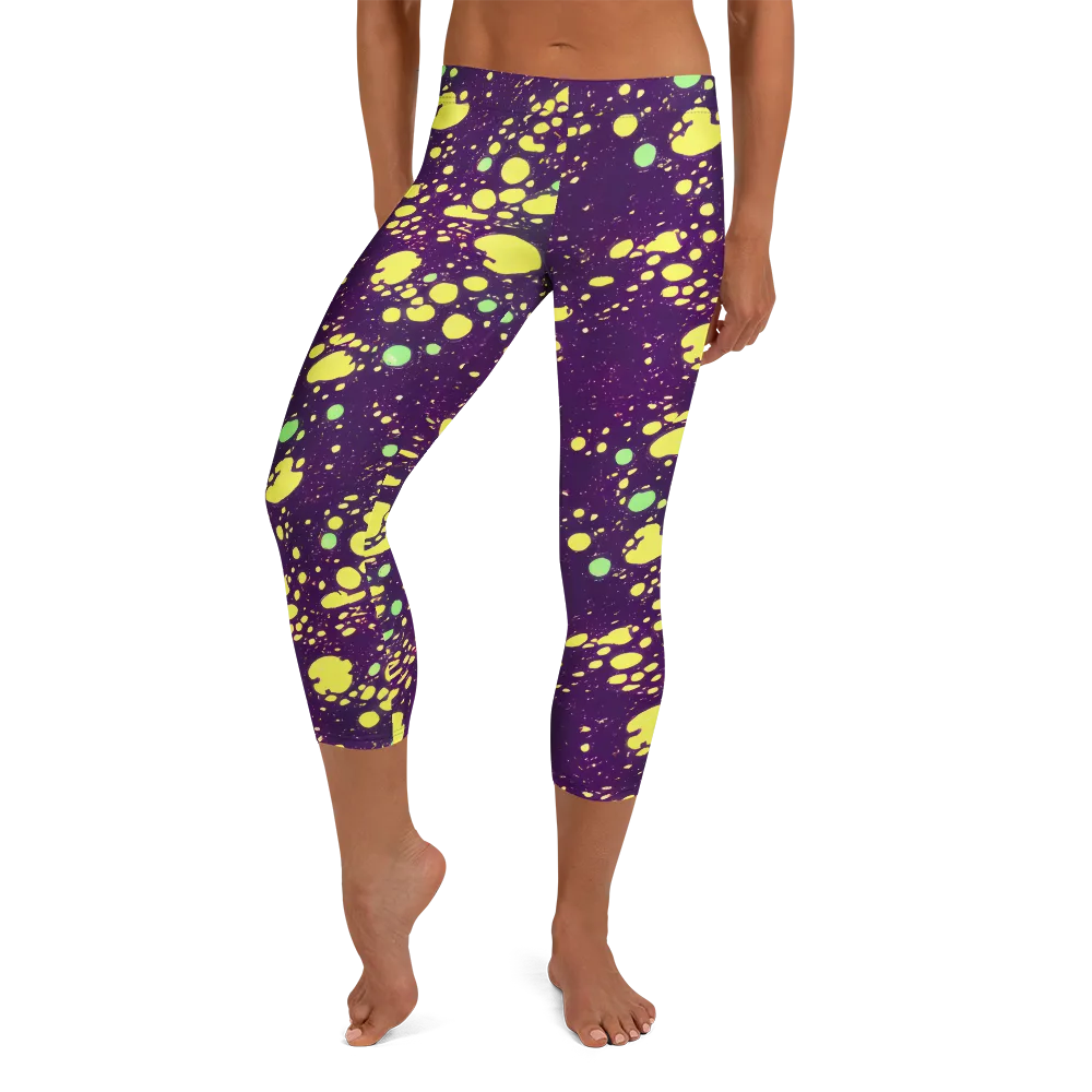 Electric Splatter on Capri Leggings — Front