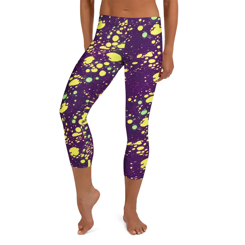 Electric Splatter on Capri Leggings — Front