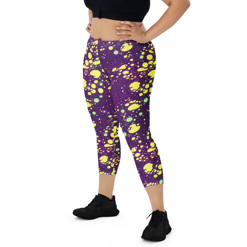 Electric Splatter on Capri Leggings — Front