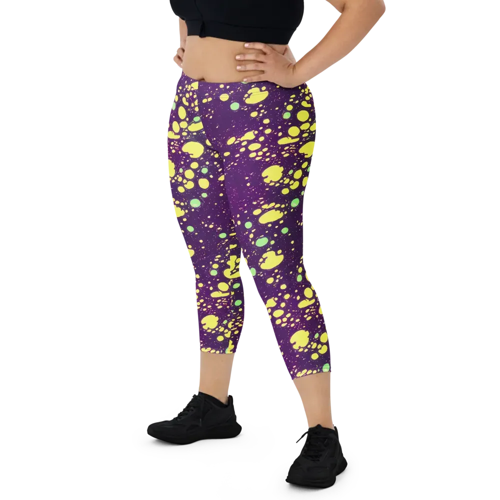 Electric Splatter on Capri Leggings — Front