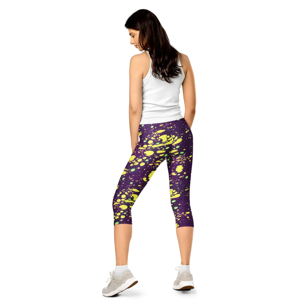 Electric Splatter on Capri Leggings — Back